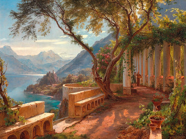 Art Print on canvas Italian Loggia, 1877 by Aagaard Carl Frederic Landscape Post-Impressionism artwork