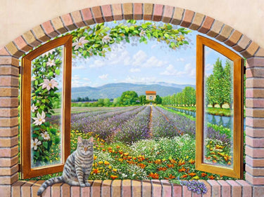 Art Print on canvas Finestra in provenza by Del Missier Andrea Landscape Renaissance artwork