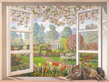 Italian landscape canvas art print by Del Missier Andrea, depicting a scenic garden scene in a natural, artistic style.