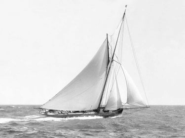 Feeling at Home art print of a cutter sailing on the ocean, vintage maritime scene, created by Anonymous, on canvas.