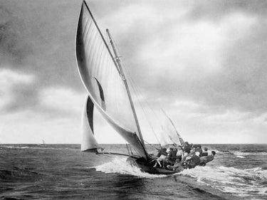 Feeling at Home sports canvas art print featuring Under Sail Sydney Harbour scene with boats and water, by Anonymous.