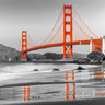 Feeling at home coastal canvas art print featuring Baker Beach and Golden Gate Bridge in San Francisco by Anonymous.