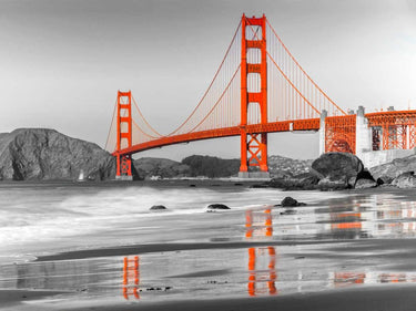 Feeling at home coastal canvas art print featuring Baker Beach and Golden Gate Bridge in San Francisco by Anonymous.