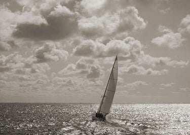 Sailing coastal canvas art print by Feeling at Home featuring a serene seaside scene with boats and calm waters.