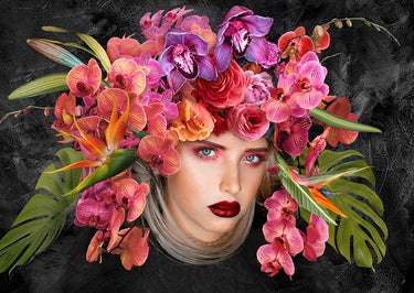 Feeling at Home Gaia Fashion canvas art print by Lauren Julian, featuring vibrant, abstract floral design on high-quality canvas.