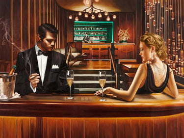 Feeling at home Grand Night Out figurative canvas art print by Benson Pierre featuring vibrant colors and detailed imagery.