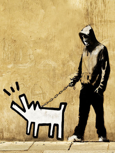 Children's art canvas print of Banksy graffiti on Bermondsey street in London, by Feeling at Home, titled Grange Road - Bermondsey.