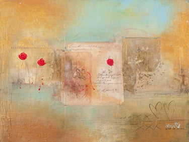 Abstract canvas art print featuring colorful roses by Simoncelli Charaka, titled Roses for You, from Feeling at Home collection.