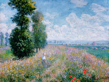 Artwork on canvas Meadow with Poplars by Monet Claude Landscape Post-Impressionism artwork