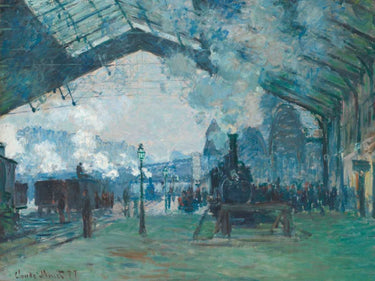 Art Print on canvas Arrival of the Normandy Train - Gare Saint-Lazare by Monet Claude Landscape Post-Impressionism artwork