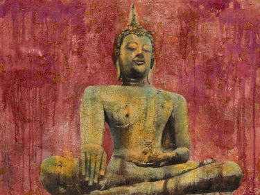 Golden Buddha religion canvas art print by Moschetta Dario, featuring detailed religious imagery on a textured canvas.