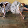 European canvas art print of dancers by Edgar Degas, showcasing ballet dancers in a graceful pose, by Feeling at Home.
