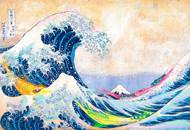 Feeling at Home Hokusais Wave 2.0 figurative canvas art print by Chestier Eric, featuring a vibrant wave design.