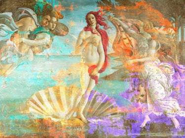 Feeling at Home Botticelli's Venus 2.0 figurative canvas art print by Chestier Eric, featuring classical artwork in a modern style.