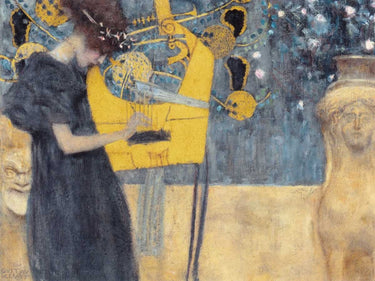 Feeling at Home Gustav Klimt art print featuring a figurative canvas artwork by Klimt, showcasing intricate design and vibrant colors.