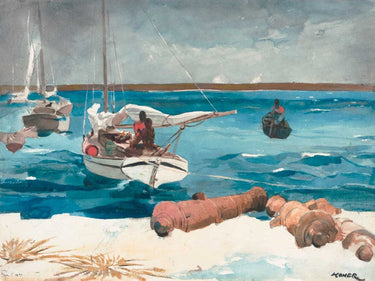 Nassau landscape canvas art print by Homer Winslow featuring scenic coastal views, framed and ready for wall display.