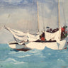 Landscape canvas art print featuring the Key West Hauling Anchor scene by Homer Winslow, styled with Feeling at Home branding.