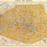 Art Print on canvas Gilded Map of Paris by Joannoo Maps Post-Impressionism artwork