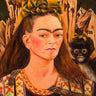 Self-portrait with Monkey 1945 figurative canvas art print by Kahlo Frida, featuring vibrant colors and detailed brushwork.