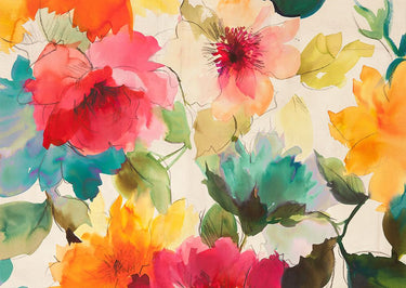 Harmonic Spring Floral canvas art print by Parr Kelly featuring vibrant spring flowers for home decor.
