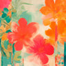 Abstract floral decorative motifs art print by Ratsenskiy Vadim, featuring colorful patterns on canvas for wall decoration.