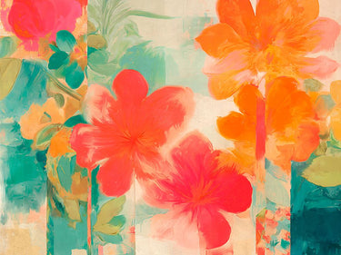 Abstract floral panel art print by Parr Kelly, featuring vibrant colors and intricate details in a Feeling at Home canvas art piece.
