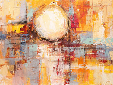 Abstract sunset canvas art print by Lucas, featuring vibrant colors and textured design, from Feeling at Home.