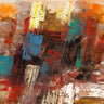 Abstract canvas art print featuring colorful geometric shapes by Lucas for Feeling at Home.