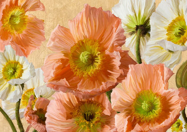 Feeling at Home floral canvas art print featuring vibrant poppies of gold by Villa Luca, decorative wall art for home décor.