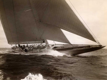 Vintage J Class sailboat art print by Levick Edwin, showcasing a classic 1934 sailing vessel on canvas.