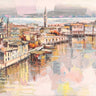Feeling at Home Dolce Venezia abstract canvas art print by Florio Luigi, vibrant colorful artwork on textured canvas.