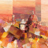 Abstract Florence canvas art print by Florio Luigi, featuring vibrant, flowing abstract design on a textured surface.