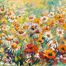 Feeling at home floral canvas art print featuring colorful Campo Fiorito design by Florio Luigi, showcasing vibrant botanical artwork.