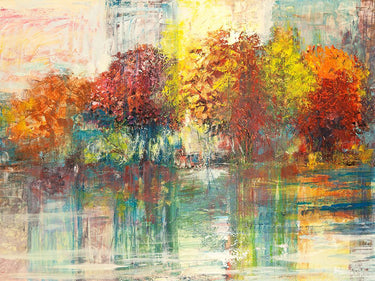 Art Print on canvas Central Park Reflections (detail) by Florio Luigi Landscape Other artwork