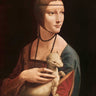 Traditional canvas art print of Leonardo da Vinci's La dama con l ermellino by Feeling at Home, showcasing detailed portrait art.