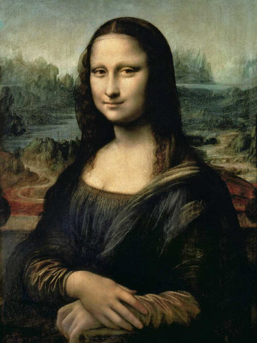 Feeling at home Monna Lisa art print by Leonardo da Vinci, traditional canvas artwork featuring the iconic portrait.