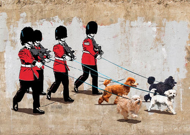 Royal Guard Animals canvas art print by Feeling at Home, featuring detailed guard animals in vibrant colors and intricate design.