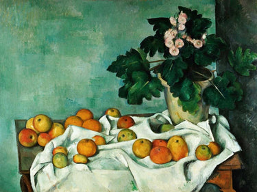 Art Print on canvas Apples and Primroses by Cezanne Paul Landscape Post-Impressionism artwork