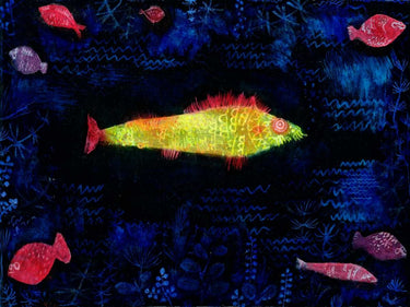 Goldfish abstract canvas art print by Klee Paul, featuring vibrant, colorful fish design for modern home decor.