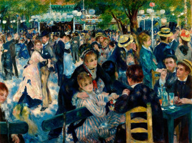 Renoir Pierre-Auguste dance at Le Moulin de la Galette figurative canvas art print by Feeling at home, showing lively social scene