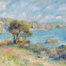 Coastal canvas art print by Pierre-Auguste Renoir featuring a scenic view of Guernsey from 1883, displayed in a natural setting.