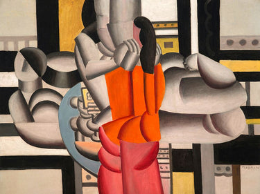 Figurative canvas art print titled "Three Women and Still Life (Dejeuner)" by Fernand Léger, featuring vibrant modernist figures and objects.