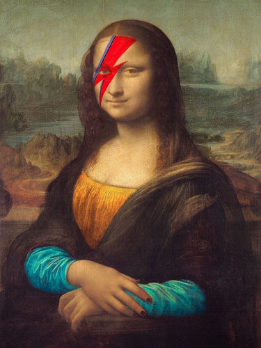 Humor-themed canvas art print titled "Glam Lisa" by Hill Steven, featuring vibrant colors and a humorous design, by Feeling at Home.