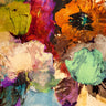 Feeling at home floating flowers abstract canvas art print by Stone Jim, vibrant floral design with soft pastel tones