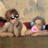 Contemporary canvas art print "Leisure Time-Angels" by Spencer Matt, featuring a serene angel design in soft tones.