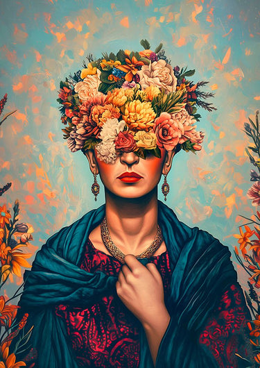 Feeling at Home Queen of Flowers figurative canvas art print by Spencer Matt, featuring vibrant floral imagery and artistic design.
