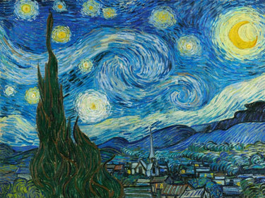 Art Print on canvas The Starry Night by Van Gogh Vincent Landscape Post-Impressionism artwork
