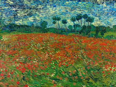 Art Print on canvas Poppy field by Van Gogh Vincent Landscape Post-Impressionism artwork