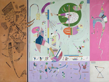 Abstract canvas art print by Kandinsky Wassily, featuring vibrant, colorful shapes, from Feeling at Home.