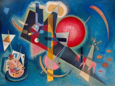 Abstract blue canvas art print by Kandinsky Wassily, featuring vibrant shapes and bold colors, from Feeling at Home.